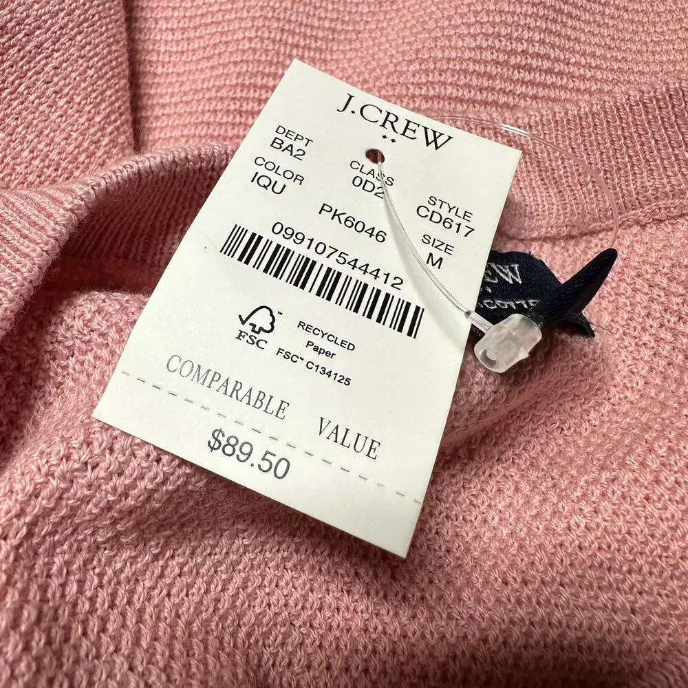 J. Crew Men's Crewneck Sweater in Pink Size Medium New With Tags Condition